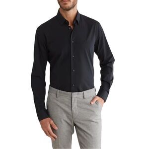 Cavalli Class Slim Fit Button Down Mens Black Shirt Italy Cotton Mens L/XL